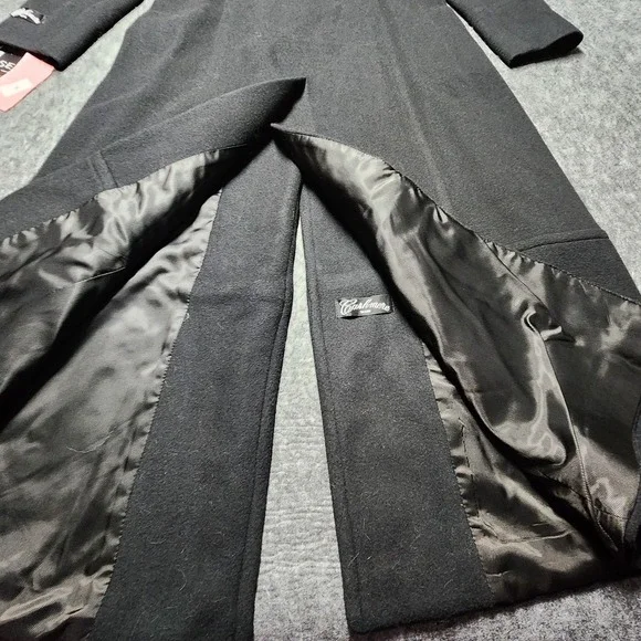 S by Searle Wool Cashmere Black Ankle Length Double Breasted Overcoat Coat 6 NWT